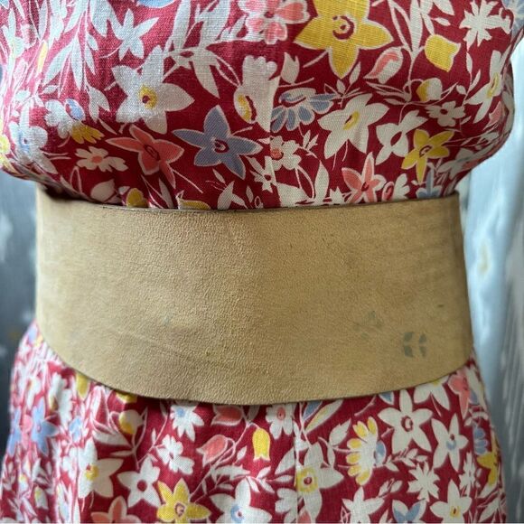 Ralph Lauren Italian Distressed Roughout Tan Suede Southwestern Utility Hip Belt main image 7